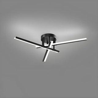 ZOWALA - Sputnik Black Linear Semi-Flush Mount Light 5-Light Image - 5