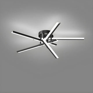 ZOWALA - Sputnik Black Linear Semi-Flush Mount Light 5-Light Image - 7