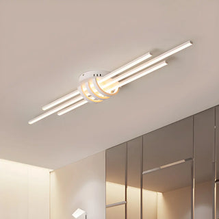ZOWALA - Black Linear Acrylic LED Flush Mount Light Image - 1