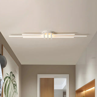 ZOWALA - Black Linear Acrylic LED Flush Mount Light Image - 3