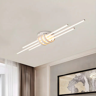 ZOWALA - Black Linear Acrylic LED Flush Mount Light Image - 4
