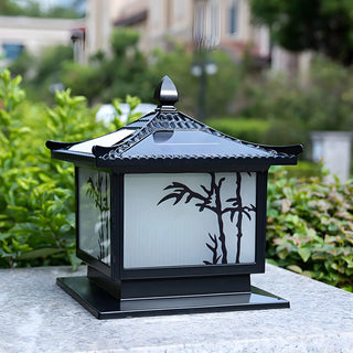 Elegant Chinese Square Metal Outdoor Bamboo Decor Lamp Zawala Image - 12