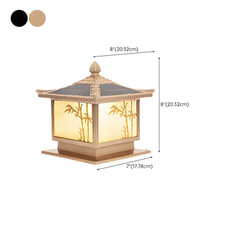 Elegant Chinese Square Metal Outdoor Bamboo Decor Lamp Zawala Image - 17