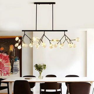 ZOWALA - Black Metal Branch Glass Island Light Image - 2