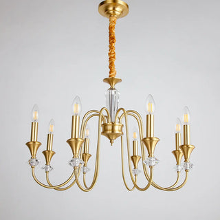 Black Wrought Iron Crystal Candelabra Chain Chandelier Image - 13