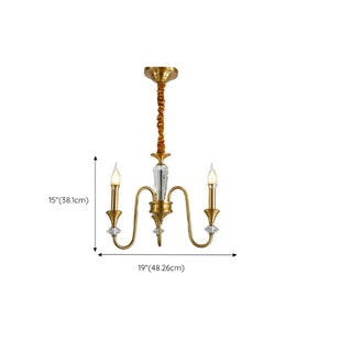 Black Wrought Iron Crystal Candelabra Chain Chandelier Image - 18