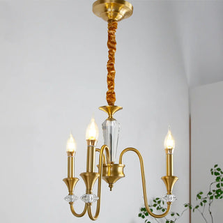Black Wrought Iron Crystal Candelabra Chain Chandelier Image - 6