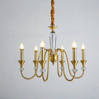 Black Wrought Iron Crystal Candelabra Chain Chandelier Image - 9