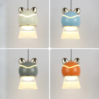 ZOWALA - Chrome Layered Cute Frog Pendant Light Kids' Room Image - 12