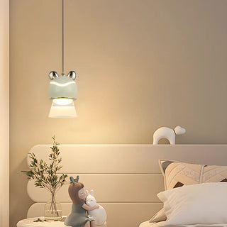 ZOWALA - Chrome Layered Cute Frog Pendant Light Kids' Room Image - 2