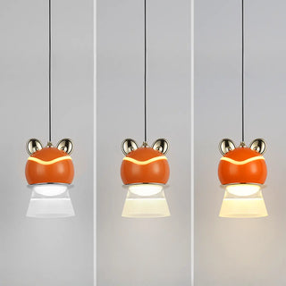 ZOWALA - Chrome Layered Cute Frog Pendant Light Kids' Room Image - 3