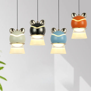 ZOWALA - Chrome Layered Cute Frog Pendant Light Kids' Room Image - 4