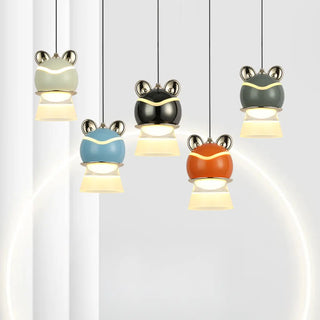 ZOWALA - Chrome Layered Cute Frog Pendant Light Kids' Room Image - 8