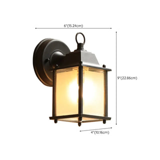 Black Metal Outdoor Vintage Lantern Wall Sconce  #size