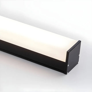 ZOWALA - Black Rectangle Linear LED Flush Mount Ceiling Light Image - 13