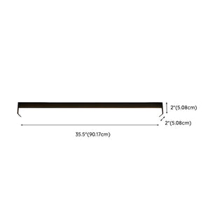ZOWALA - Black Rectangle Linear LED Flush Mount Ceiling Light Image - 17