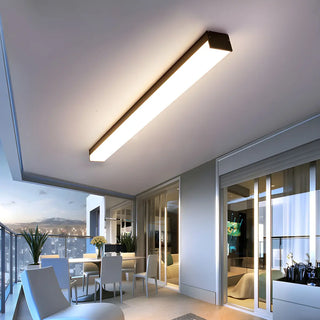 ZOWALA - Black Rectangle Linear LED Flush Mount Ceiling Light Image - 5