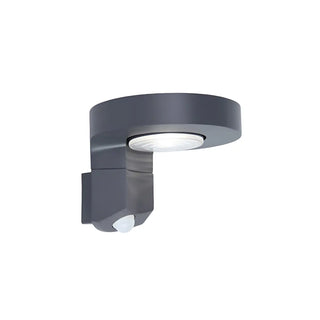 ZOWALA - Simple Round Black Metal Solar LED Exterior Wall Light Image - 4