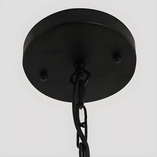 ZOWALA - Black Metal Sphere Chain Candle Chandelier Image - 7