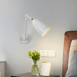 ZOWALA - Minimalist Swing Arm Adjustable Bedroom Black Wall Sconce Image - 4