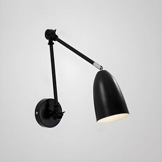 ZOWALA - Minimalist Swing Arm Adjustable Bedroom Black Wall Sconce Image - 5