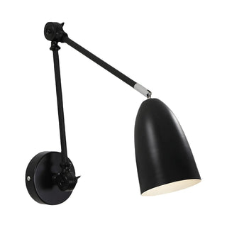 ZOWALA - Minimalist Swing Arm Adjustable Bedroom Black Wall Sconce Image - 8