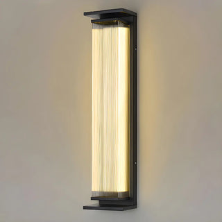 Black Modern Rectangular Steel Outdoor Wall Light Zawala Image - 10