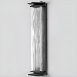 Black Modern Rectangular Steel Outdoor Wall Light Zawala Image - 12