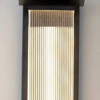 Black Modern Rectangular Steel Outdoor Wall Light Zawala Image - 15