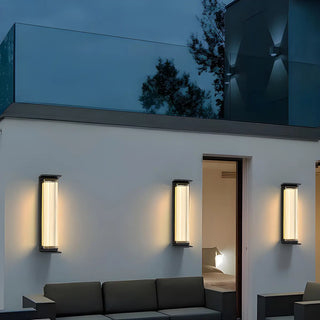 Black Modern Rectangular Steel Outdoor Wall Light Zawala Image - 18