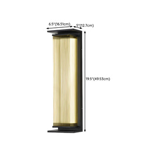 Black Modern Rectangular Steel Outdoor Wall Light Zawala #size