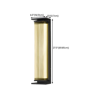 Black Modern Rectangular Steel Outdoor Wall Light Zawala Image - 20
