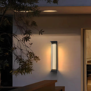 Black Modern Rectangular Steel Outdoor Wall Light Zawala Image - 6