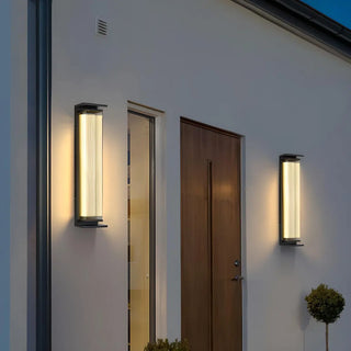 Black Modern Rectangular Steel Outdoor Wall Light Zawala Image - 7