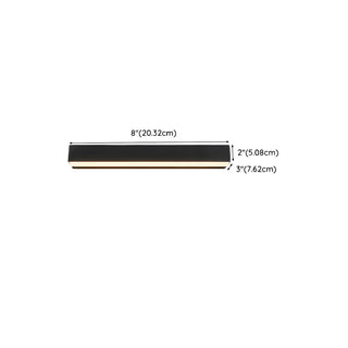 Contemporary Rectangular Black Metal Outdoor Wall Light Zawala #size