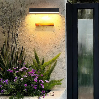 Contemporary Rectangular Black Metal Outdoor Wall Light Zawala Image - 3