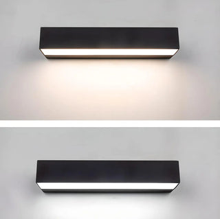 Contemporary Rectangular Black Metal Outdoor Wall Light Zawala Image - 8