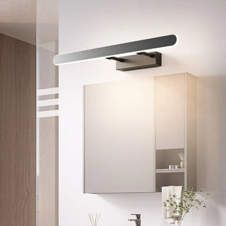 Black Modern Rectangular LED Bathroom Vanity Light Zawala Image - 2