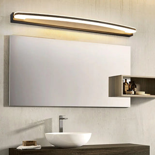 ZOWALA - Black Modern Streamline Curved LED Vanity Light Image - 2