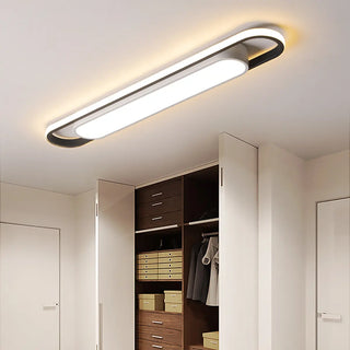 Entrance Strip Black LED Flush Mount Light 2-Light Zawala Image - 1