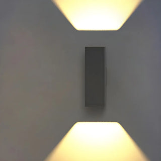 Black Rectangular Metal Exterior Up Down Wall Light Zawala Image - 10