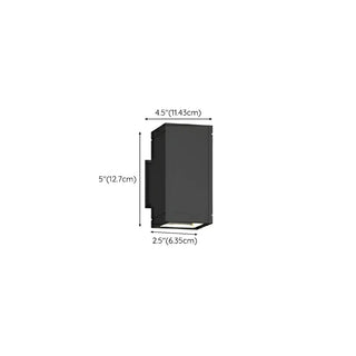 Black Rectangular Metal Exterior Up Down Wall Light Zawala #size