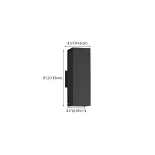 Black Rectangular Metal Exterior Up Down Wall Light Zawala Image - 21