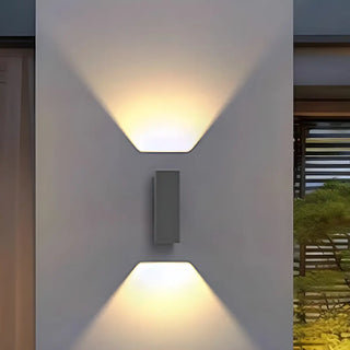Black Rectangular Metal Exterior Up Down Wall Light Zawala Image - 9
