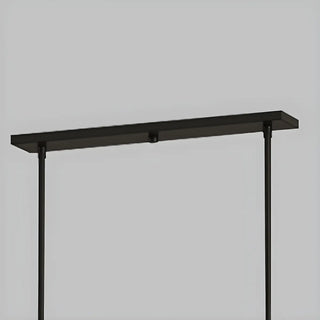 ZOWALA - Rectangle Fabric Black Adjustable Height Island Chandelier Image - 11