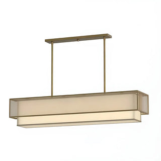 ZOWALA - Rectangle Fabric Black Adjustable Height Island Chandelier Image - 9