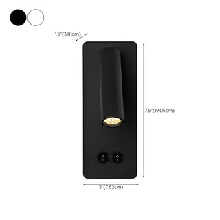 Rectangle Base Acrylic Cylinder Adjustable Reading Wall Lamp Zawala #size