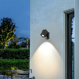 Adjustable Modern Rectangular Black Exterior Wall Sconce Zawala Image - 1