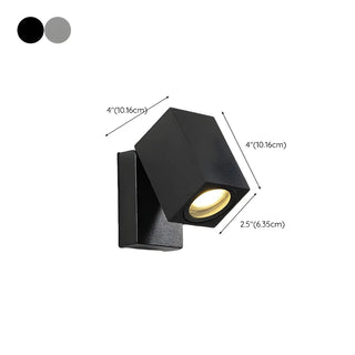 Adjustable Modern Rectangular Black Exterior Wall Sconce Zawala #size