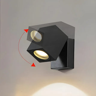Adjustable Modern Rectangular Black Exterior Wall Sconce Zawala Image - 2
